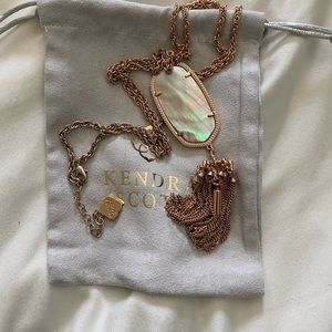 The Rayne Gold Pendant Necklace in Bronze Veined Opal style